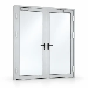 Drzwi aluminiowe przeciwpożarowe EI30 dwuskrzydłowe