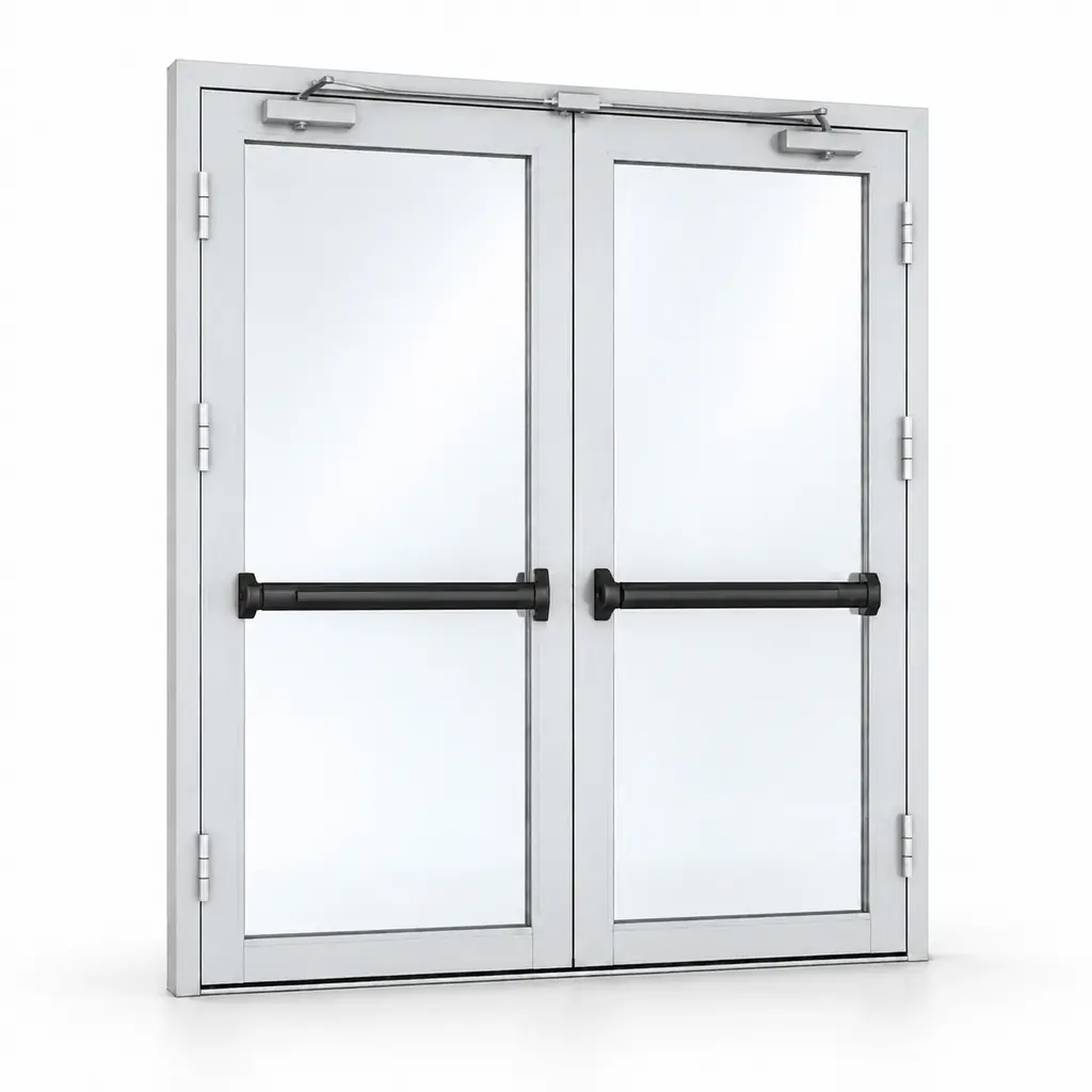 Drzwi aluminiowe przeciwpożarowe EI30 dwuskrzydłowe