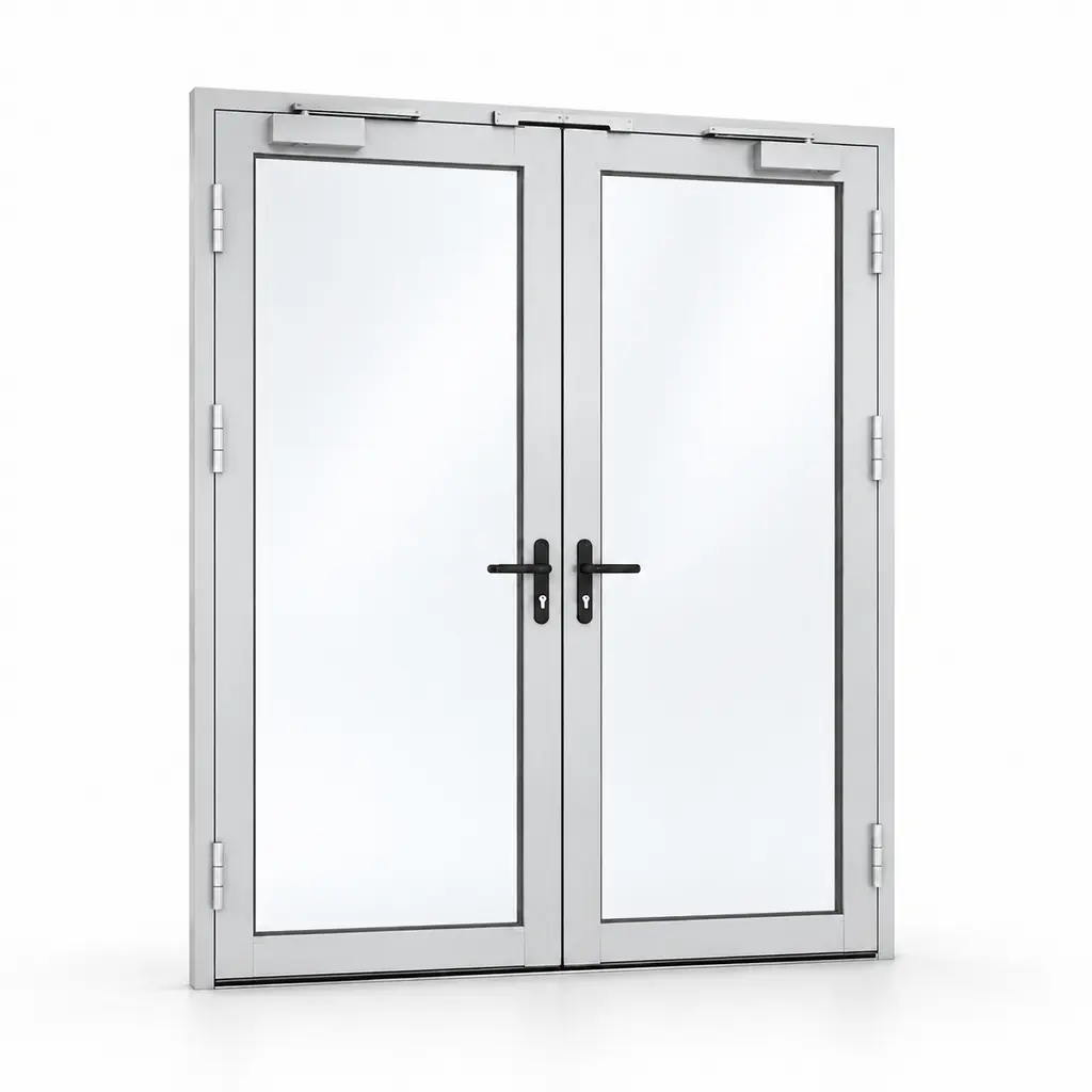 Drzwi aluminiowe przeciwpożarowe EIS30 dwuskrzydłowe