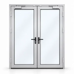Drzwi aluminiowe przeciwpożarowe EIS60 dwuskrzydłowe