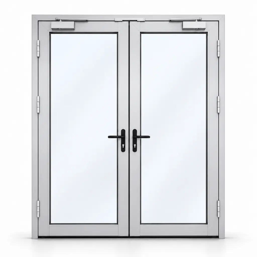 Drzwi aluminiowe przeciwpożarowe EIS60 dwuskrzydłowe