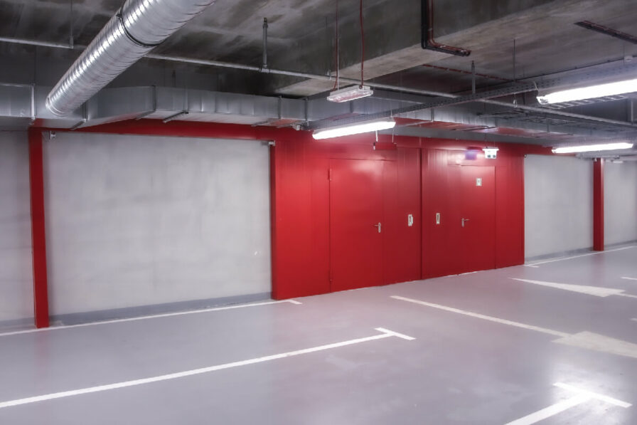 Brama rozsuwana przeciwpożarowa 2-skrzydłowa EI30 Marc-R