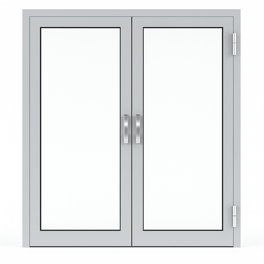 Okna aluminiowe przeciwpożarowe EI30 dwuskrzydłowe